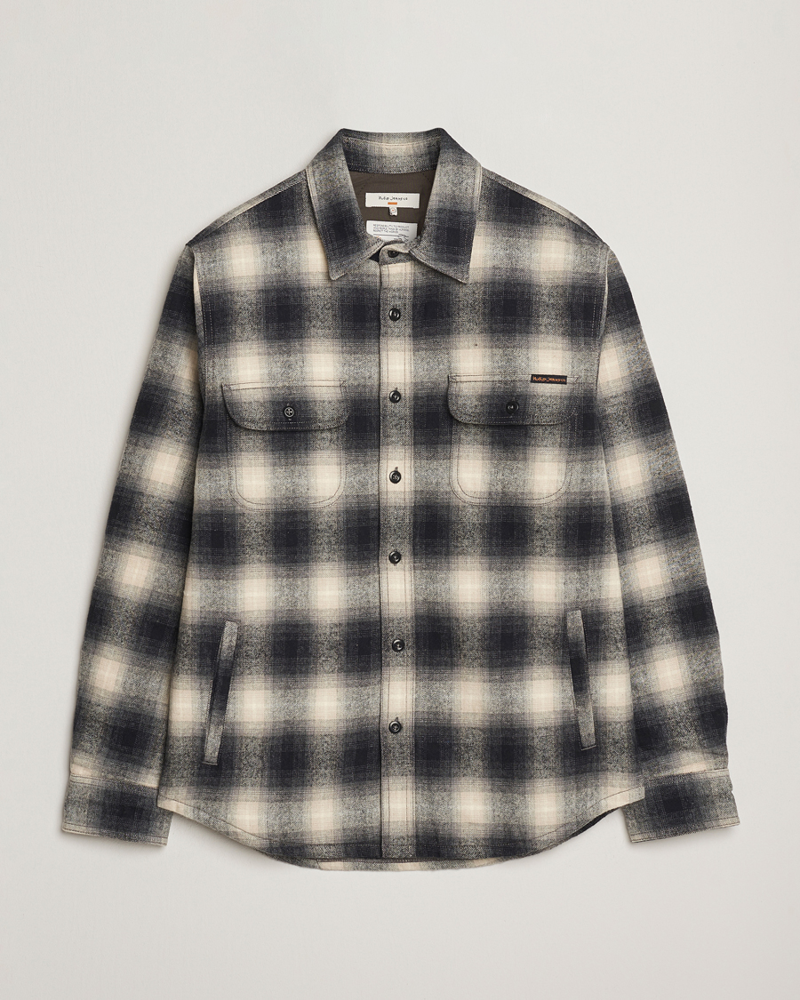 Heren | Overhemden | Nudie Jeans | Glenn Padded Checked Overshirt Black