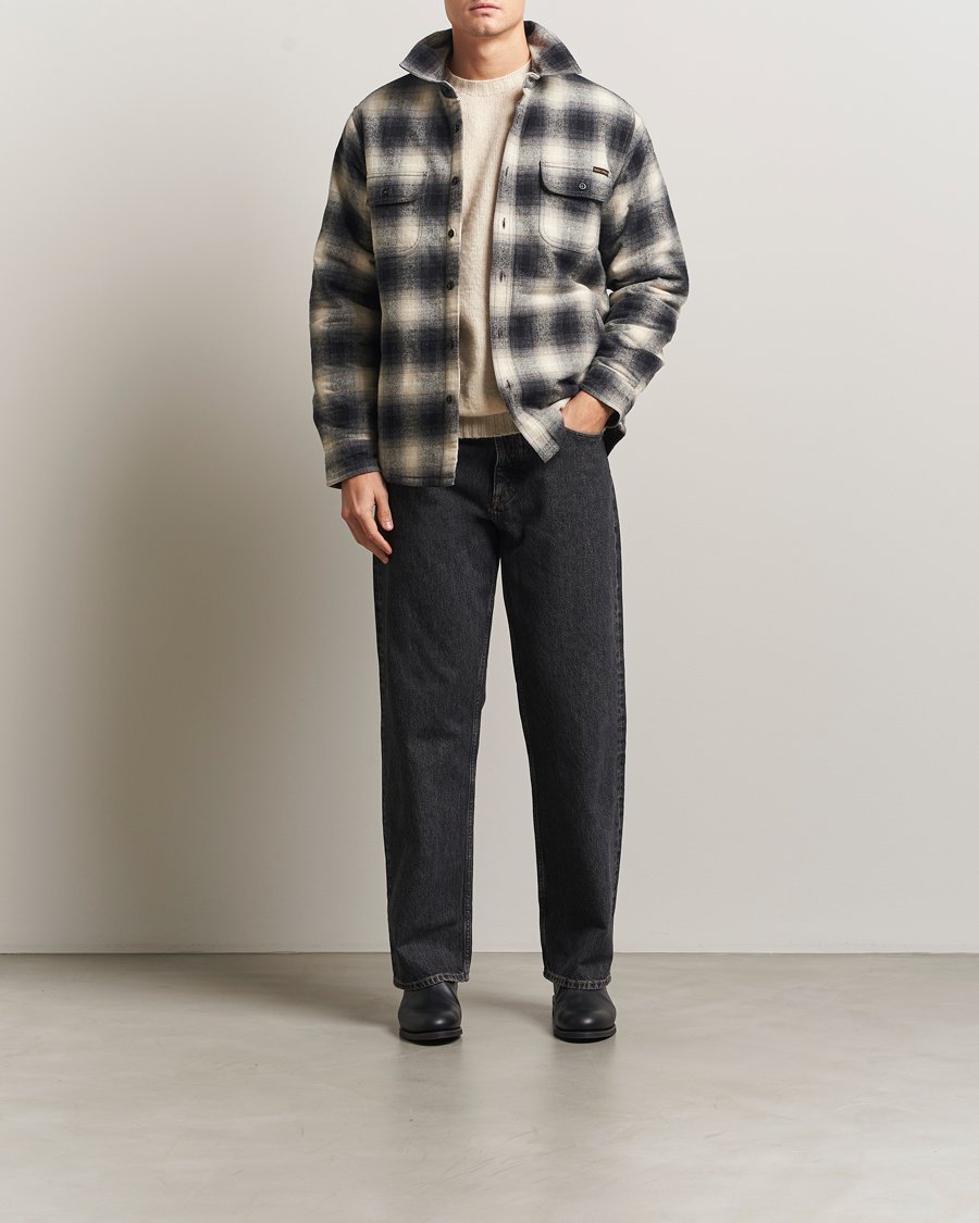 Heren | Overhemden | Nudie Jeans | Glenn Padded Checked Overshirt Black