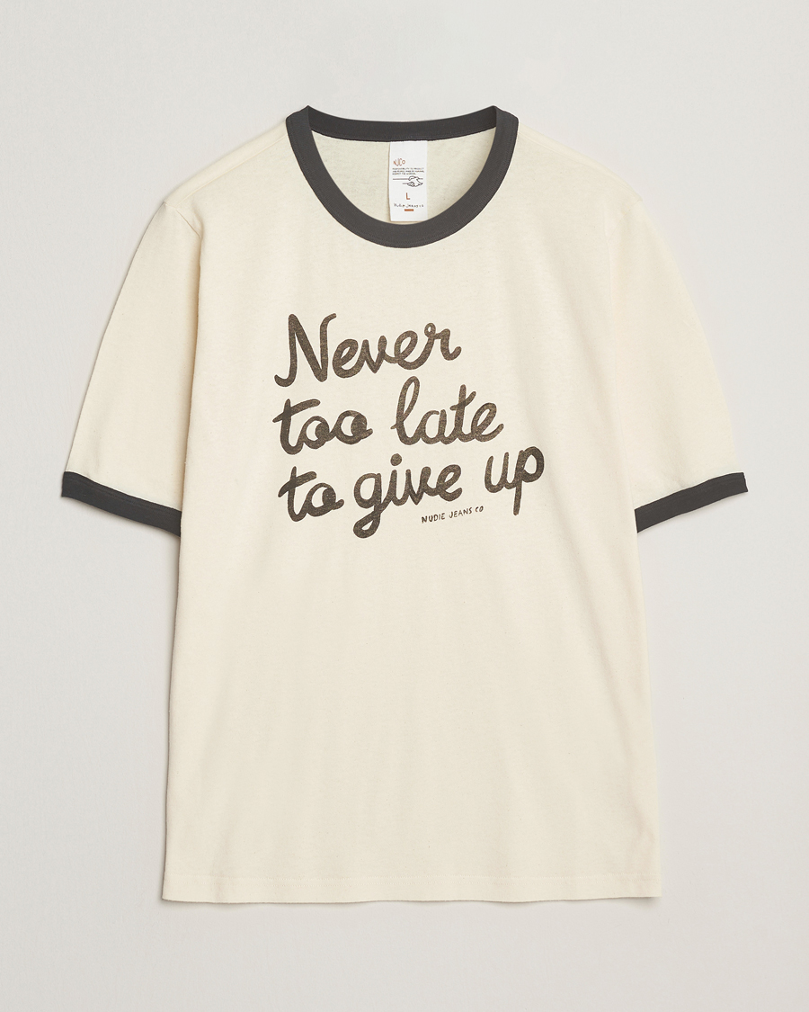 Homme | T-shirts | Nudie Jeans | Ricky Too Late T-Shirt Ecru