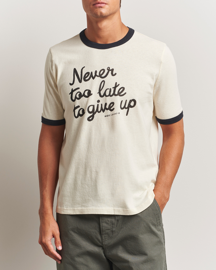 Homme | T-shirts | Nudie Jeans | Ricky Too Late T-Shirt Ecru