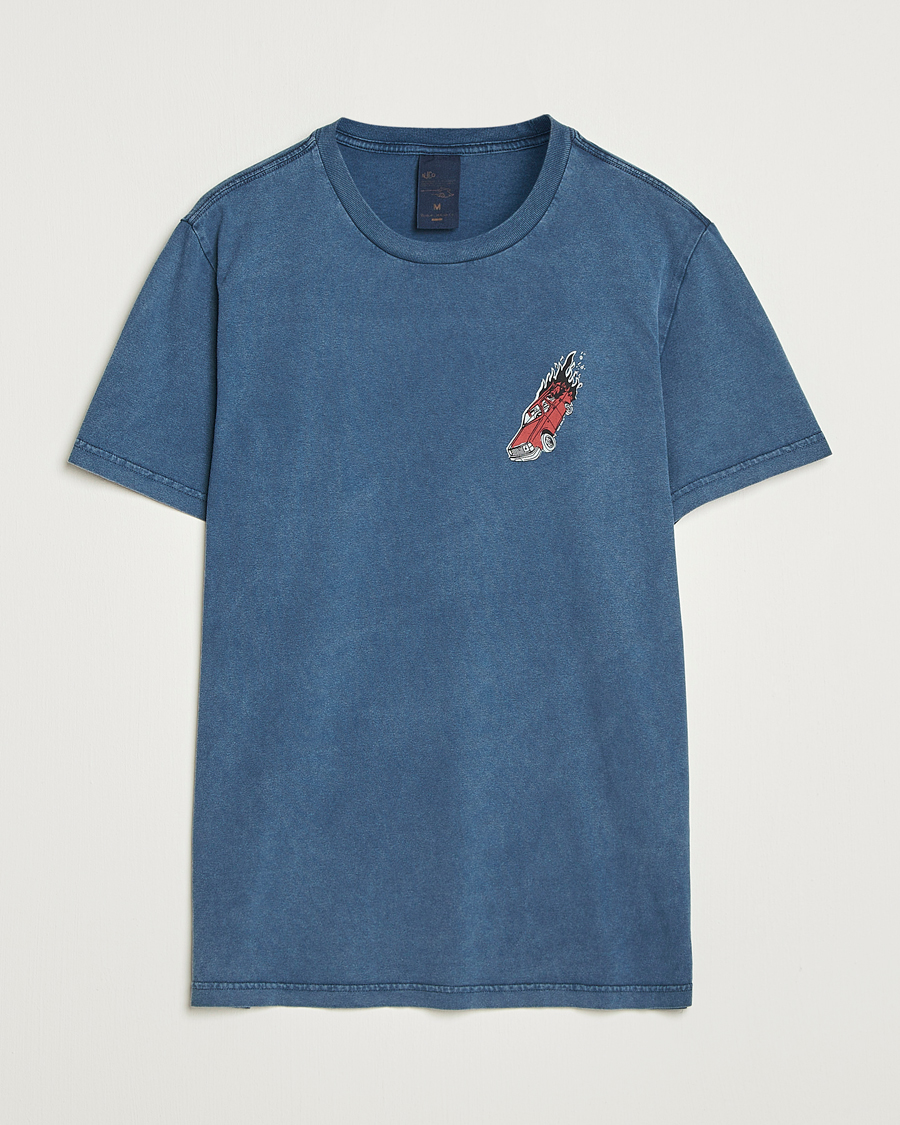 Homme | T-shirts | Nudie Jeans | Roy Basement Tracks T-Shirt Blue
