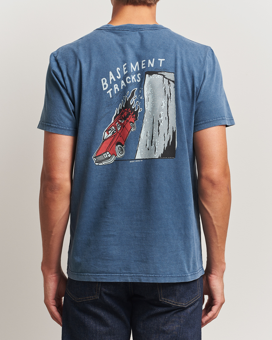 Homme | T-shirts | Nudie Jeans | Roy Basement Tracks T-Shirt Blue