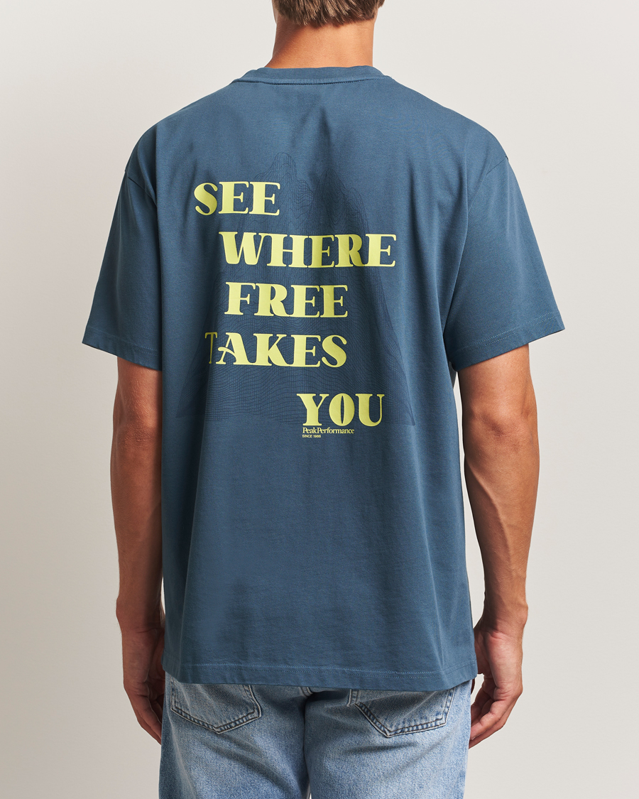 Homme | T-shirts | Peak Performance | Graphic Crew Neck T-Shirt Mountain Lake