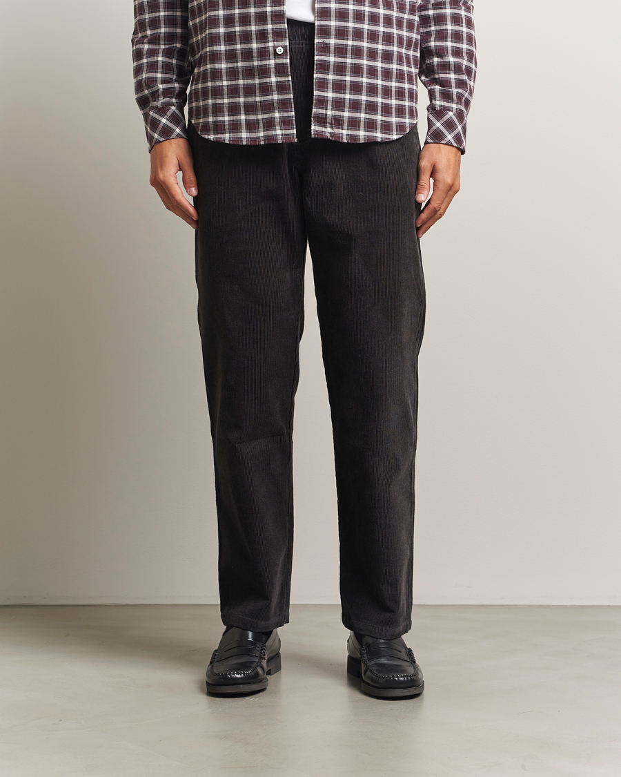 Homme | Pantalons | Samsøe Samsøe | Jabari Corduroy Drawstring Trousers Black Oyster