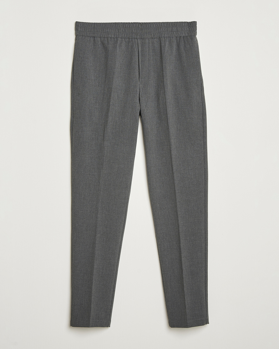 Heren | Broeken | Samsøe Samsøe | Smithy Drawstring Trousers Dark Grey Melange