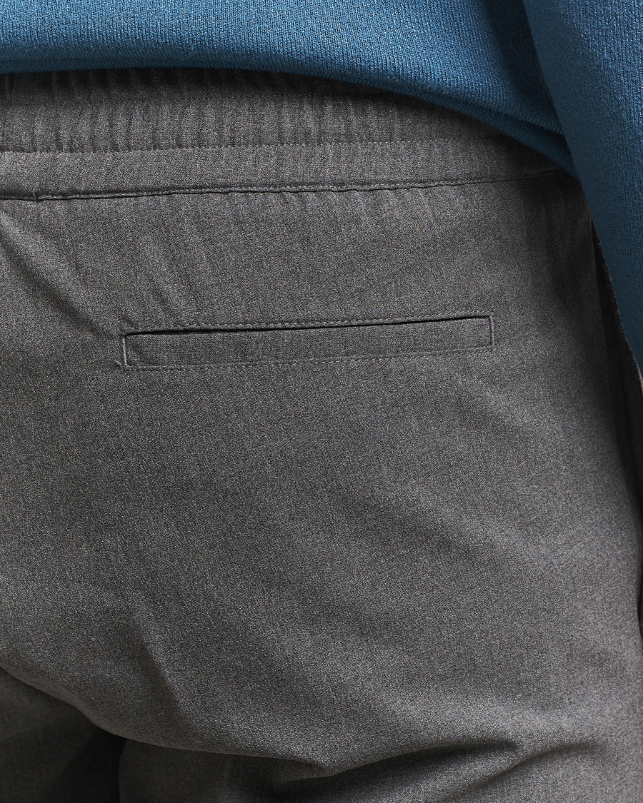 Heren | Broeken | Samsøe Samsøe | Smithy Drawstring Trousers Dark Grey Melange