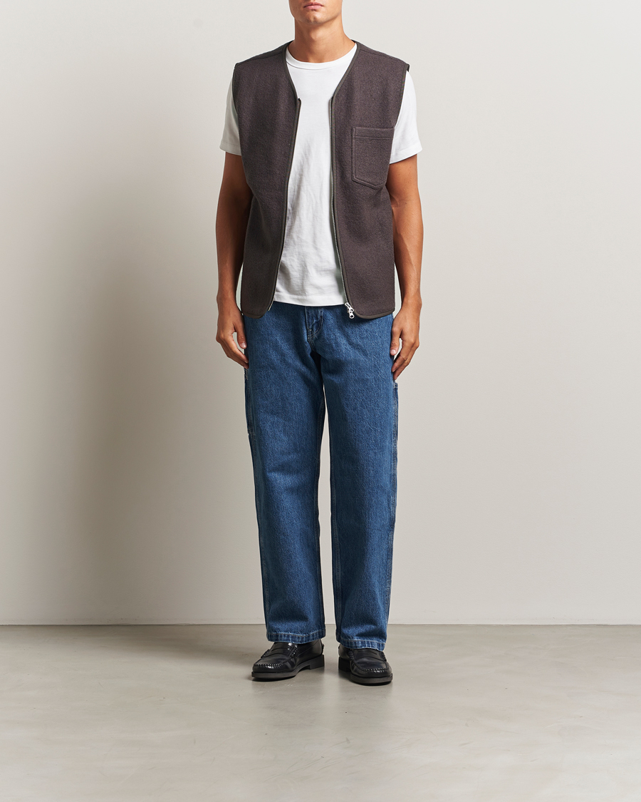Heren | Gilets | Samsøe Samsøe | Hannes Boiled Wool Vest Turkish Coffee