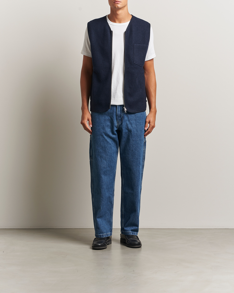 Homme | Manteaux Et Vestes | Samsøe Samsøe | Hannes Boiled Wool Vest Salute Navy