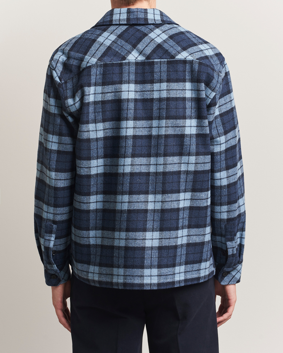 Heren | Overhemden | Samsøe Samsøe | Castor Checked Overshirt Stellar Blue