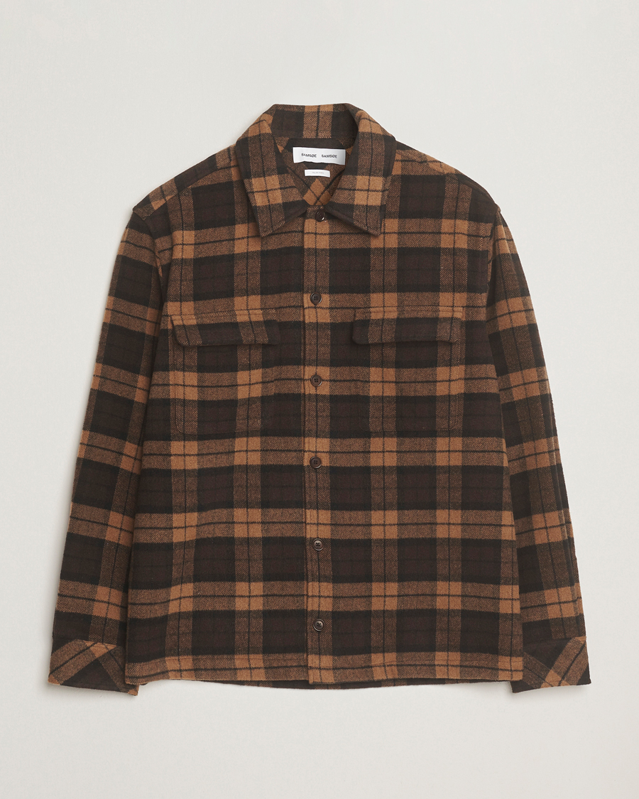 Homme | Chemises | Samsøe Samsøe | Castor Checked Overshirt Turkish Coffee