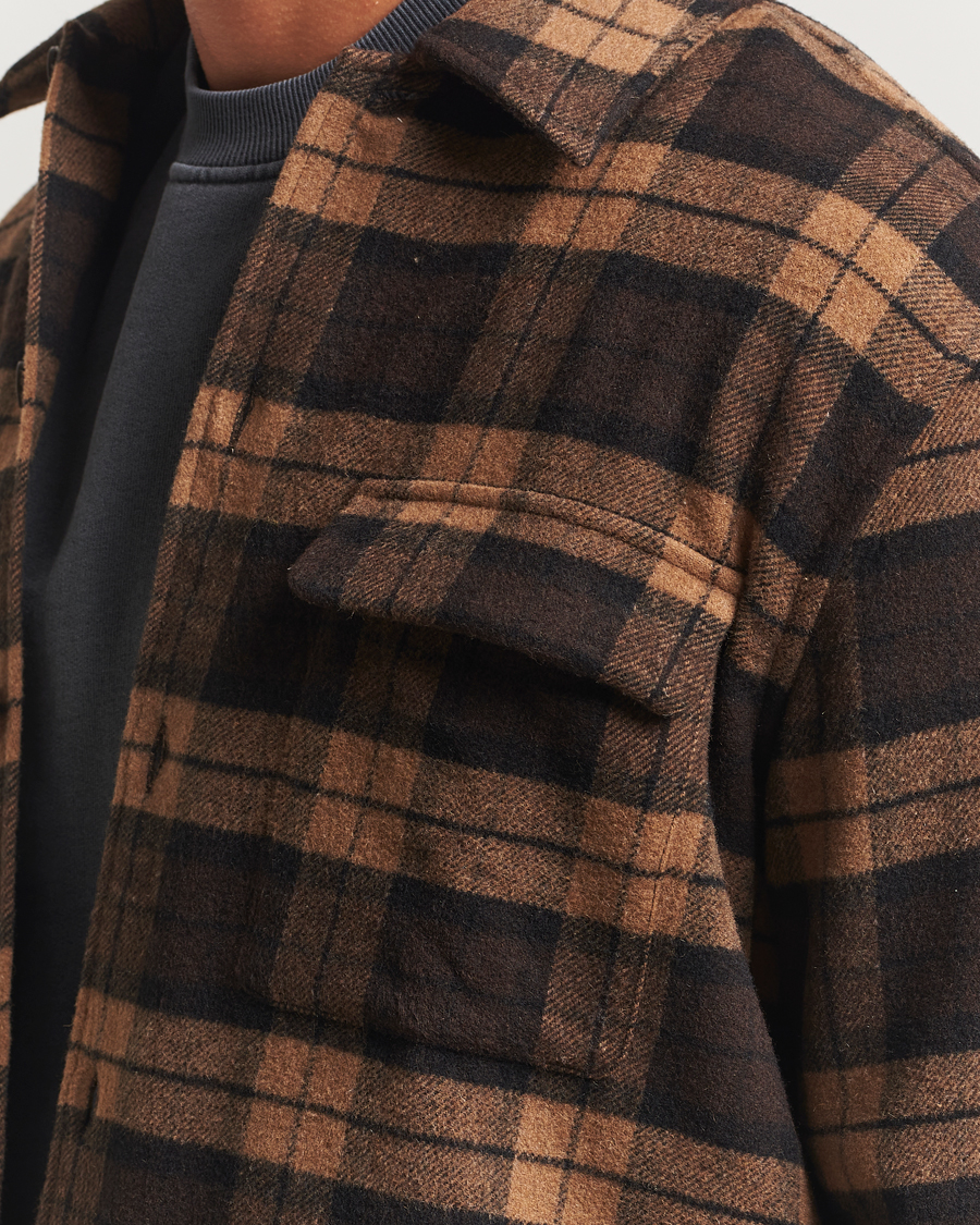 Homme | Chemises | Samsøe Samsøe | Castor Checked Overshirt Turkish Coffee