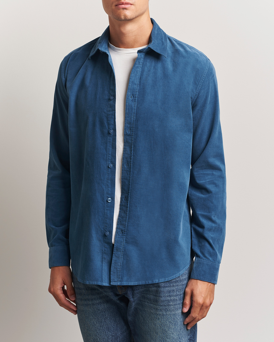 Homme | Chemises | Samsøe Samsøe | Liam Baby Cord Shirt Stellar Blue