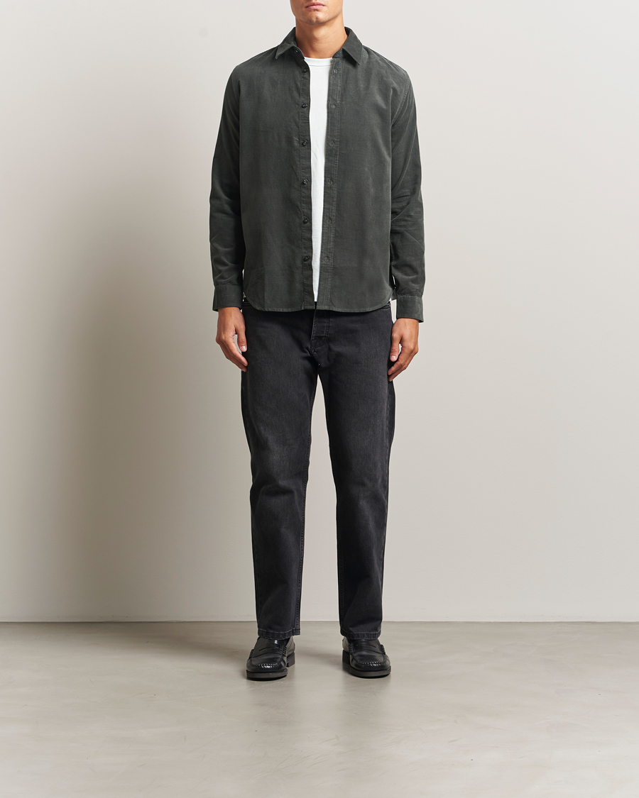 Homme | Chemises | Samsøe Samsøe | Liam Baby Cord Shirt Black Oyster