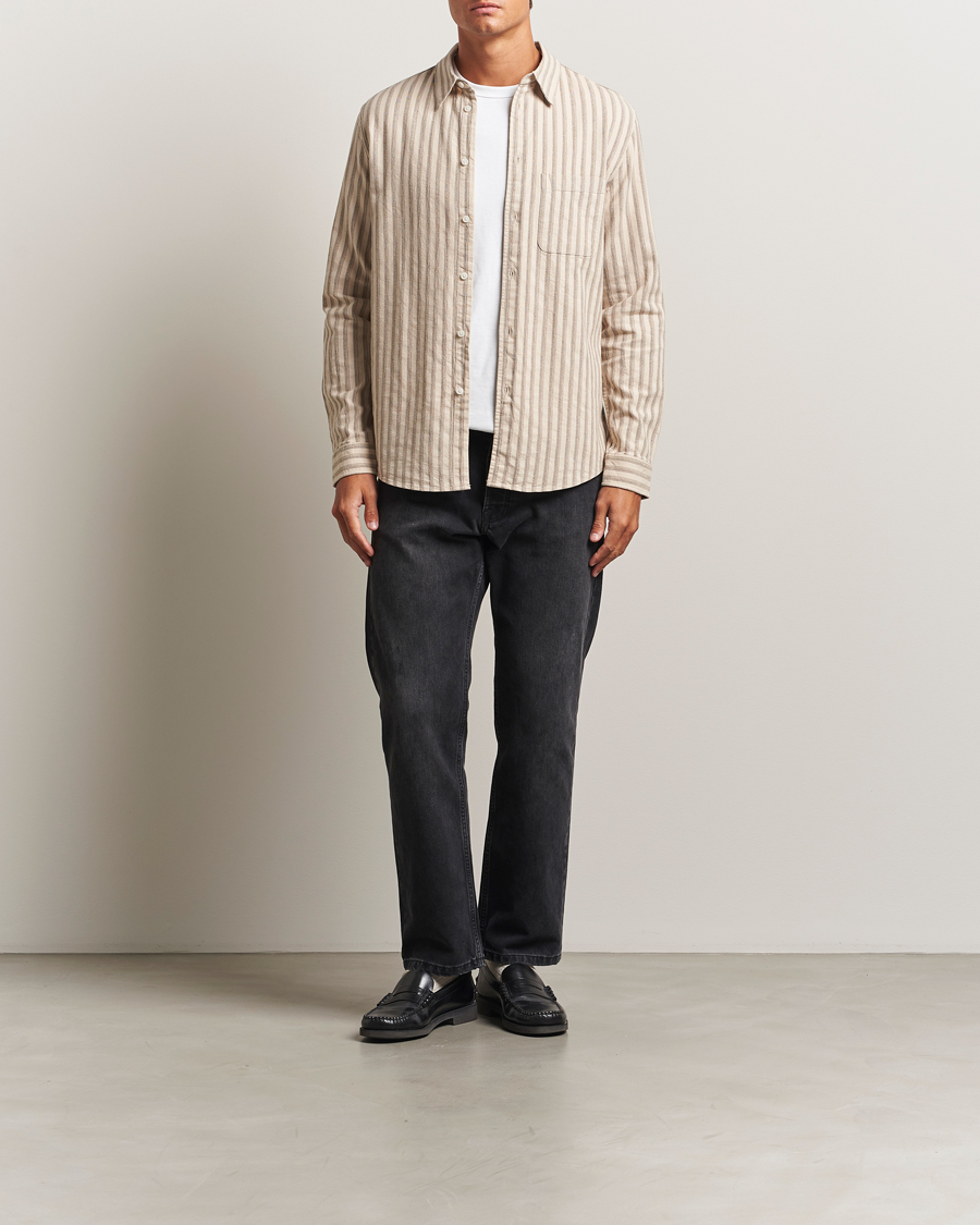 Homme | Chemises | Samsøe Samsøe | Liam Striped Shirt Canteen Green