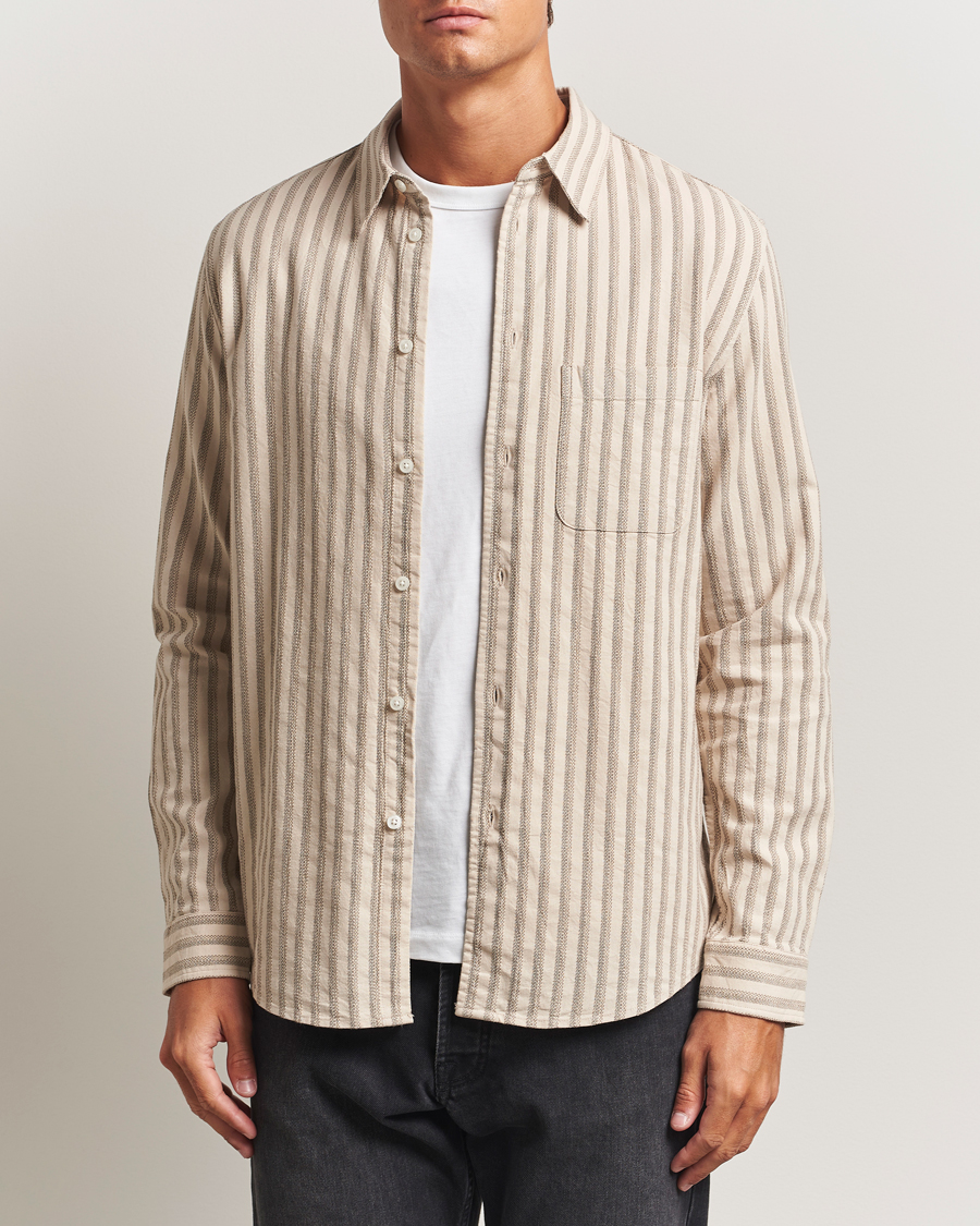 Homme | Chemises | Samsøe Samsøe | Liam Striped Shirt Canteen Green