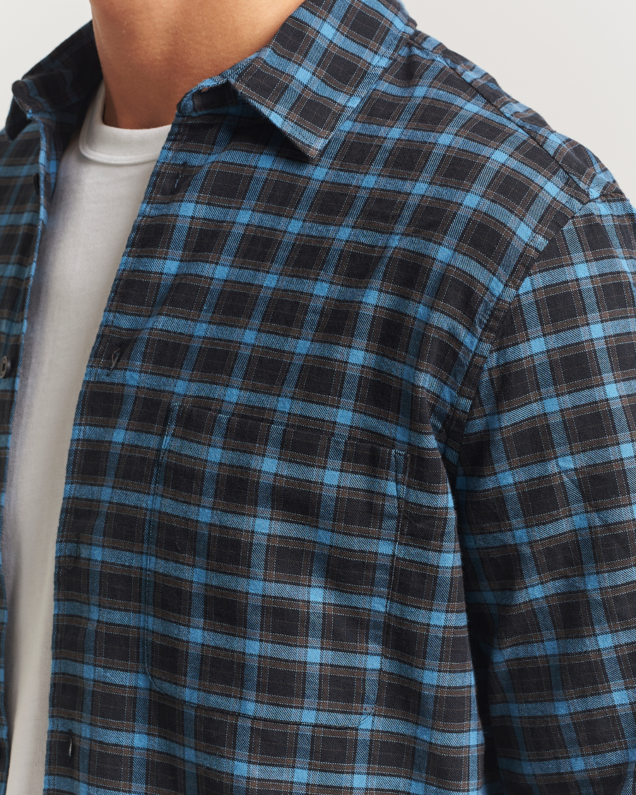 Homme | Chemises | Samsøe Samsøe | Liam Brushed Cotton Checked Shirt Turkish Coffee