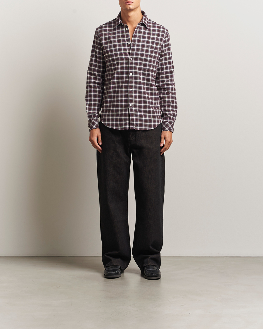Homme | Chemises | Samsøe Samsøe | Liam Brushed Cotton Checked Shirt Raisin