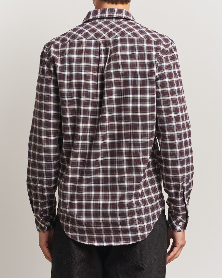 Homme | Chemises | Samsøe Samsøe | Liam Brushed Cotton Checked Shirt Raisin