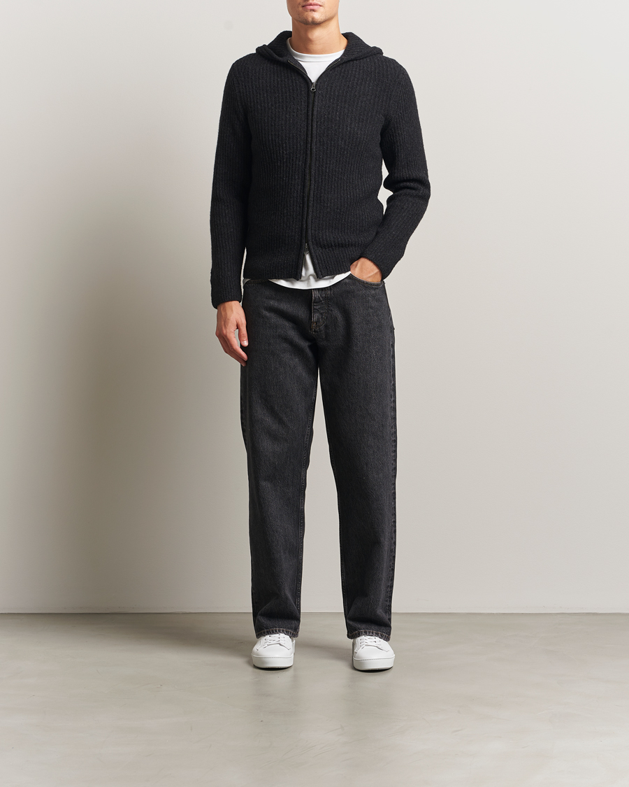 Homme | Pulls Et Tricots | Samsøe Samsøe | Koji Knitted Full Zip Hoodie Black Melange