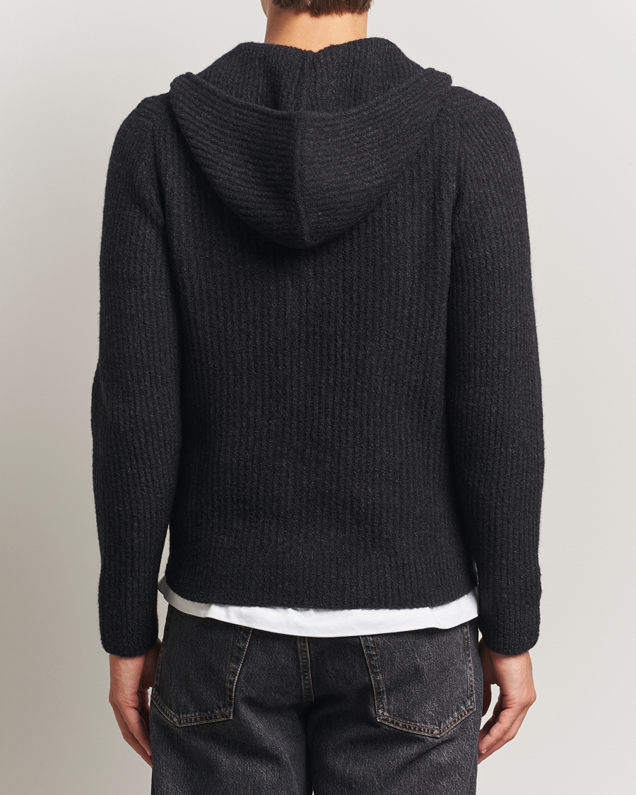 Homme | Pulls Et Tricots | Samsøe Samsøe | Koji Knitted Full Zip Hoodie Black Melange