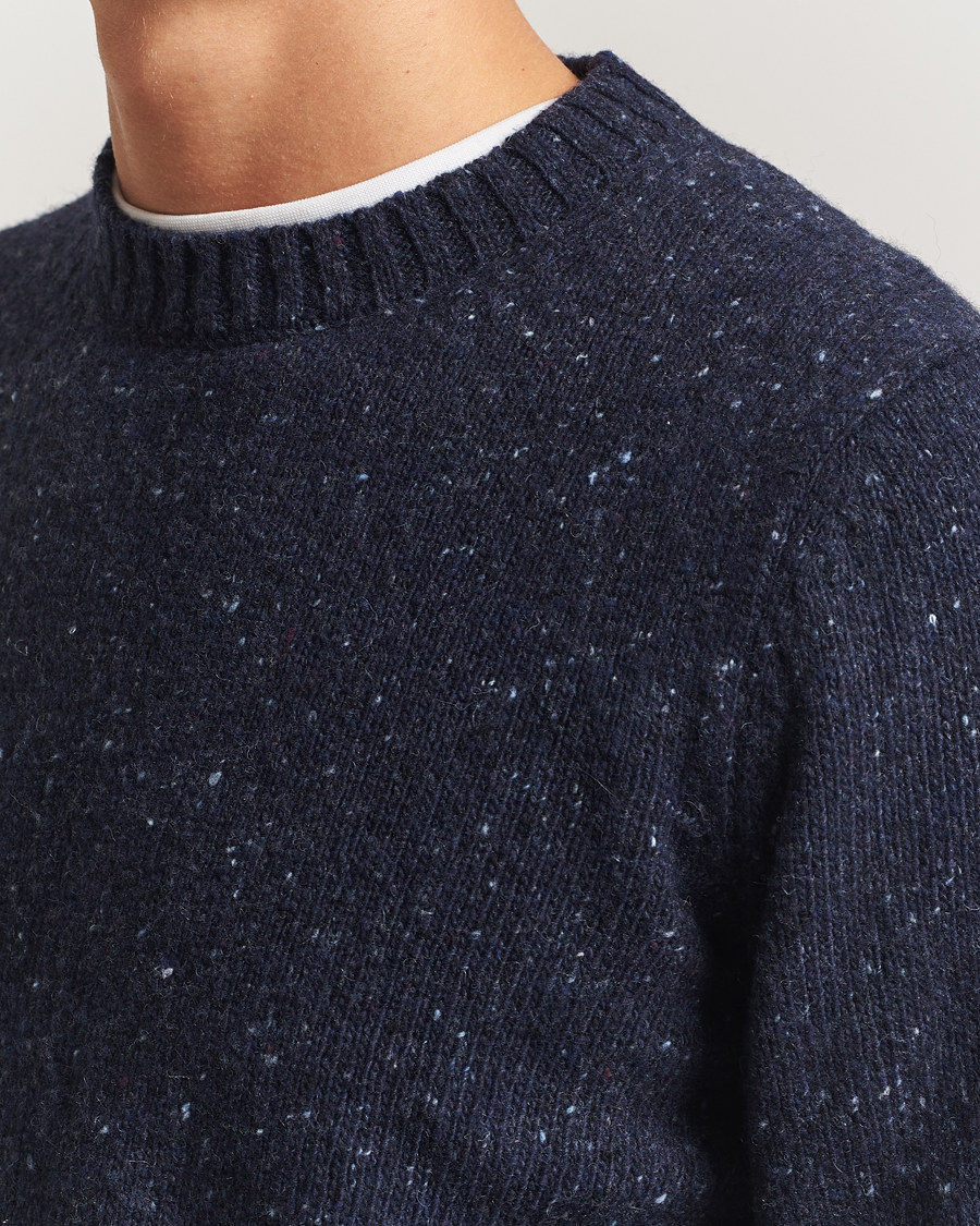 Heren | Truien | Samsøe Samsøe | Nataniel Donegal Knitted Crew Neck Salute Navy