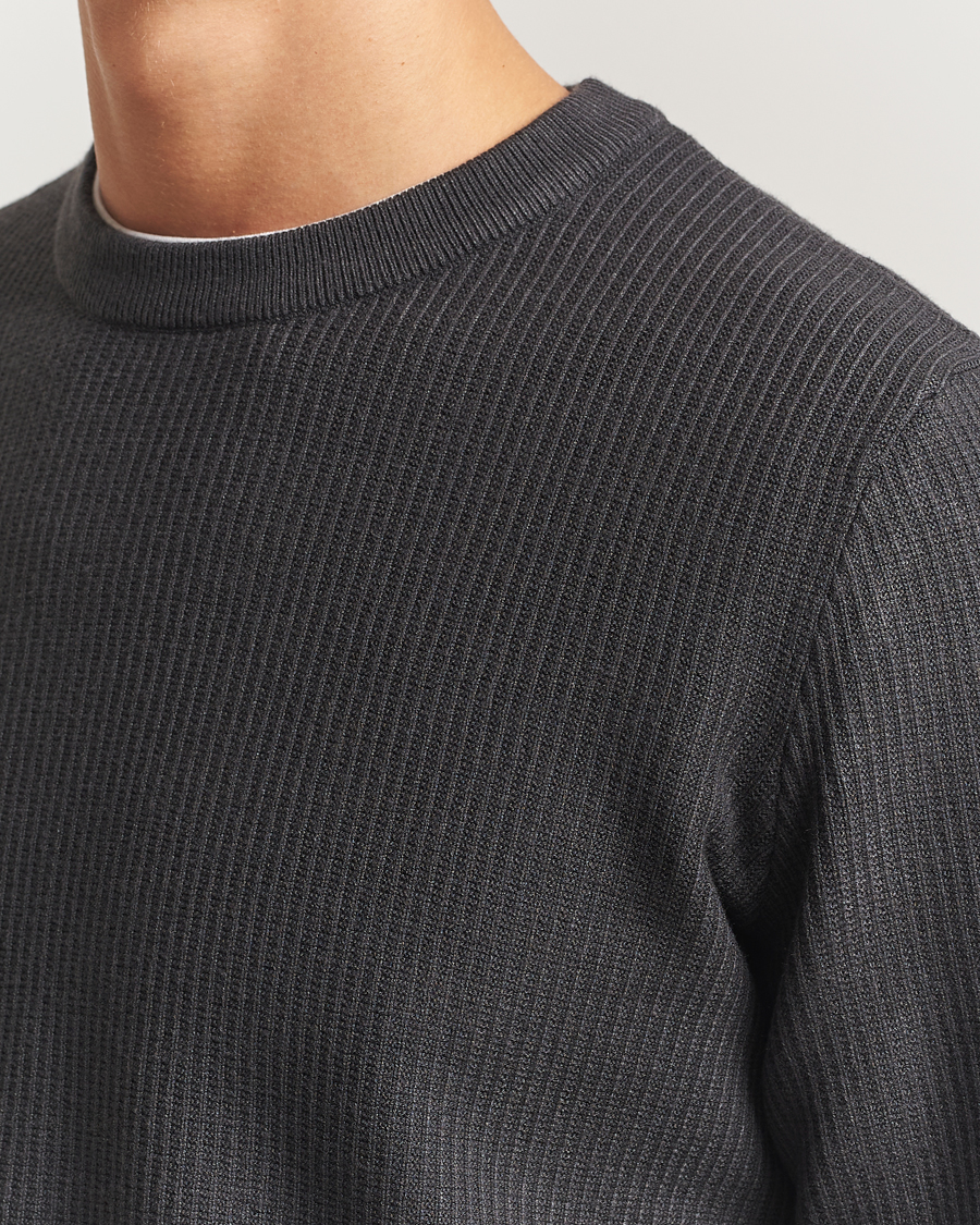 Homme | Pulls Et Tricots | Samsøe Samsøe | Dem Structured Knitted Crew Neck Black Oyster