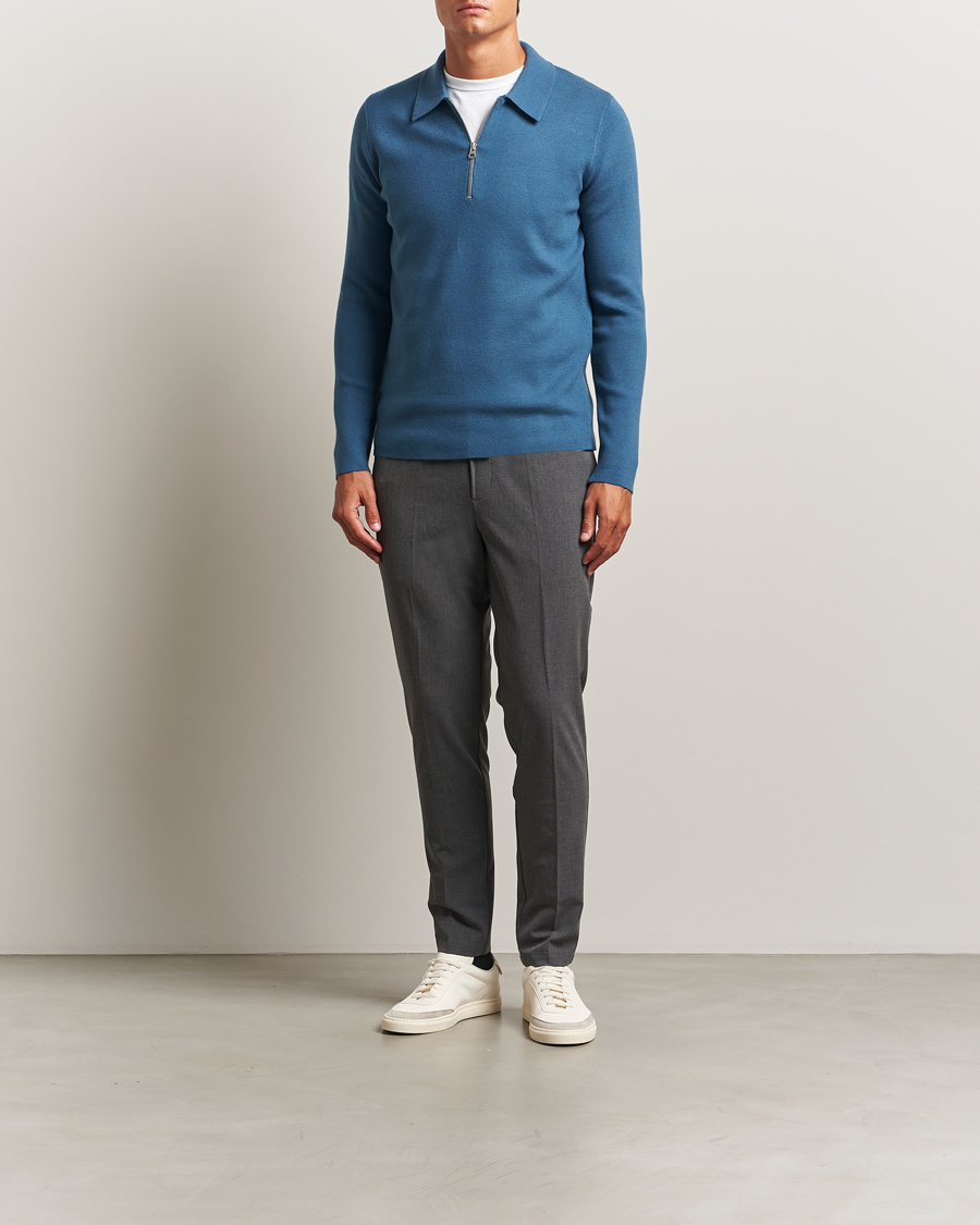 Homme | Pulls Et Tricots | Samsøe Samsøe | Guna Half Zip Stellar Blue