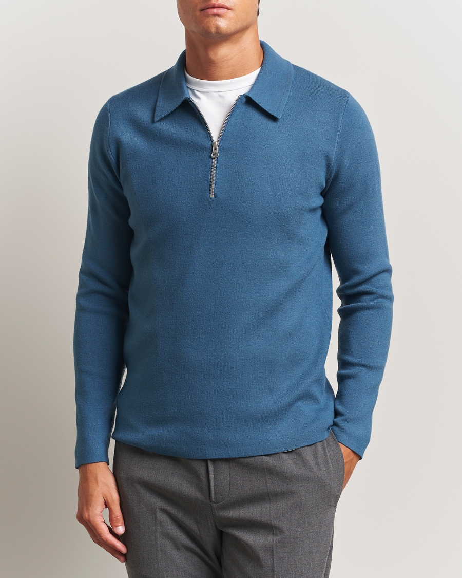 Homme | Pulls Et Tricots | Samsøe Samsøe | Guna Half Zip Stellar Blue