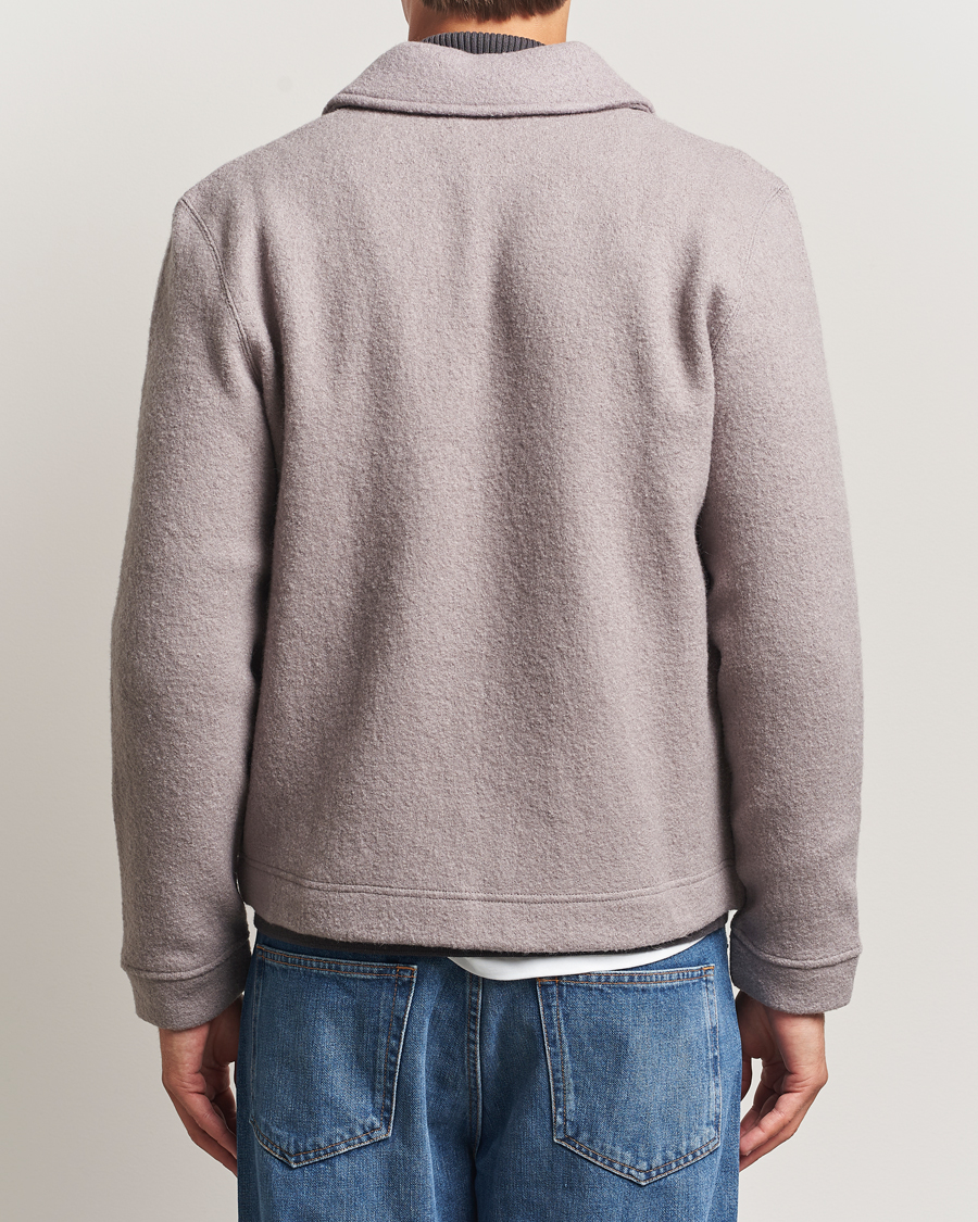 Homme | Pulls Et Tricots | Samsøe Samsøe | Hannes Boiled Wool Full Zip Elephant Skin