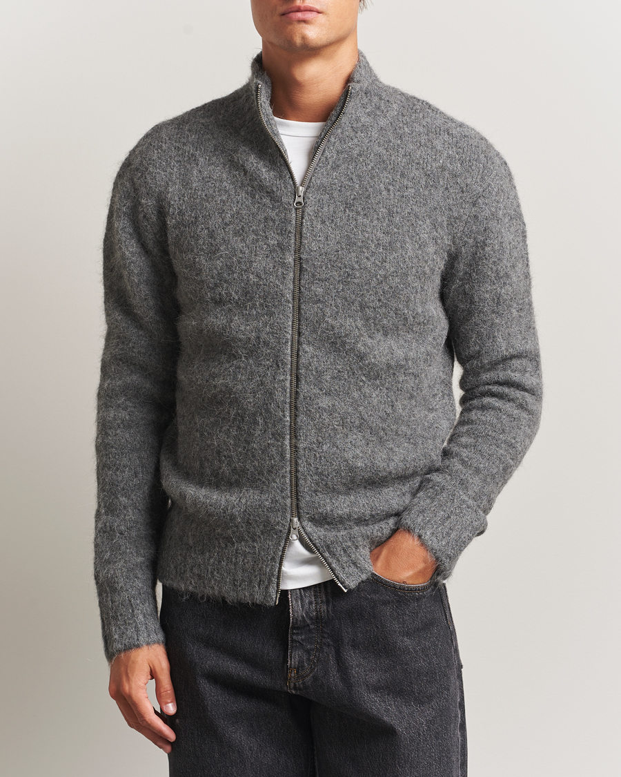 Homme | Pulls Et Tricots | Samsøe Samsøe | Jean Alpaca Knitted Full Zip Iron Gate