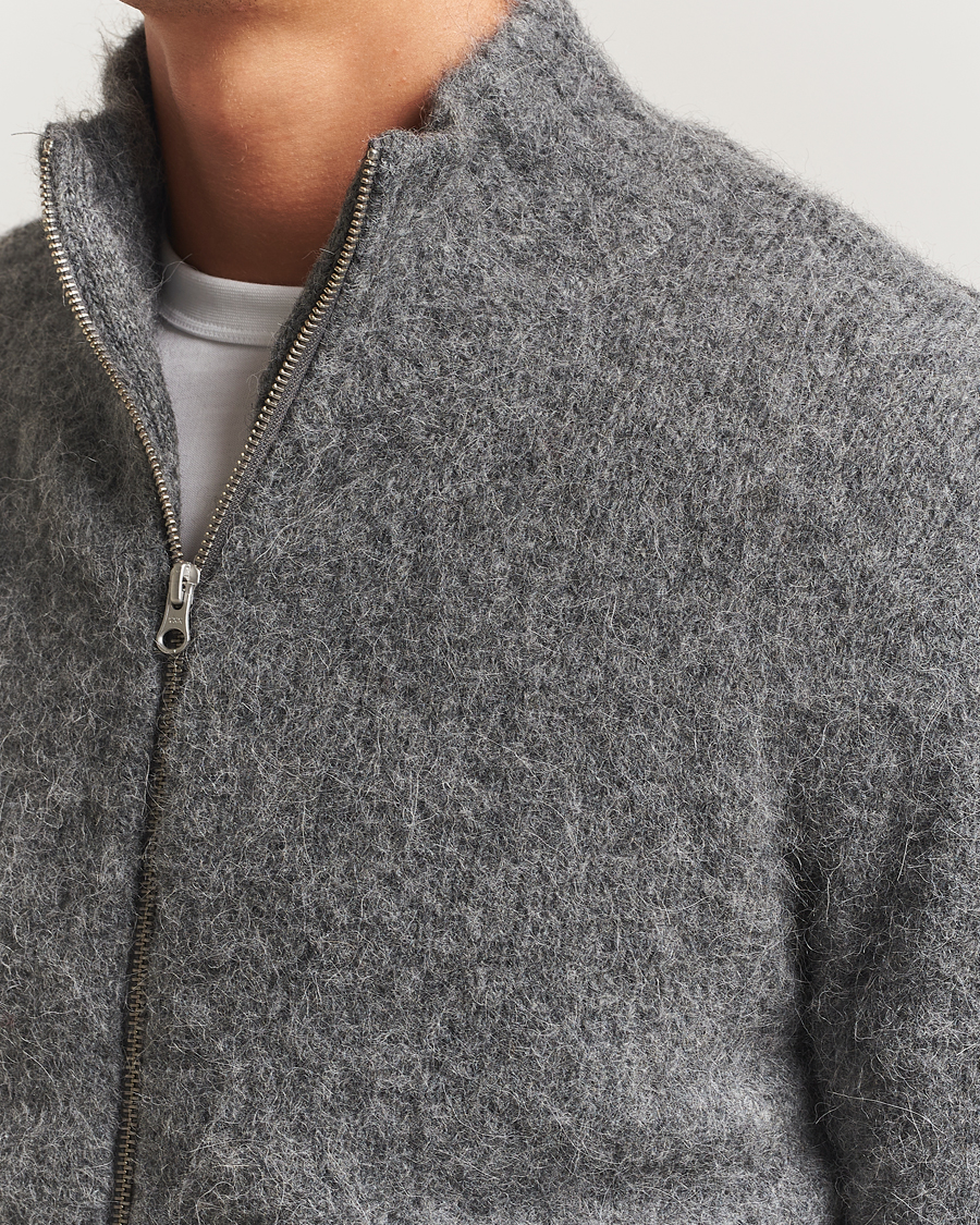 Homme | Pulls Et Tricots | Samsøe Samsøe | Jean Alpaca Knitted Full Zip Iron Gate