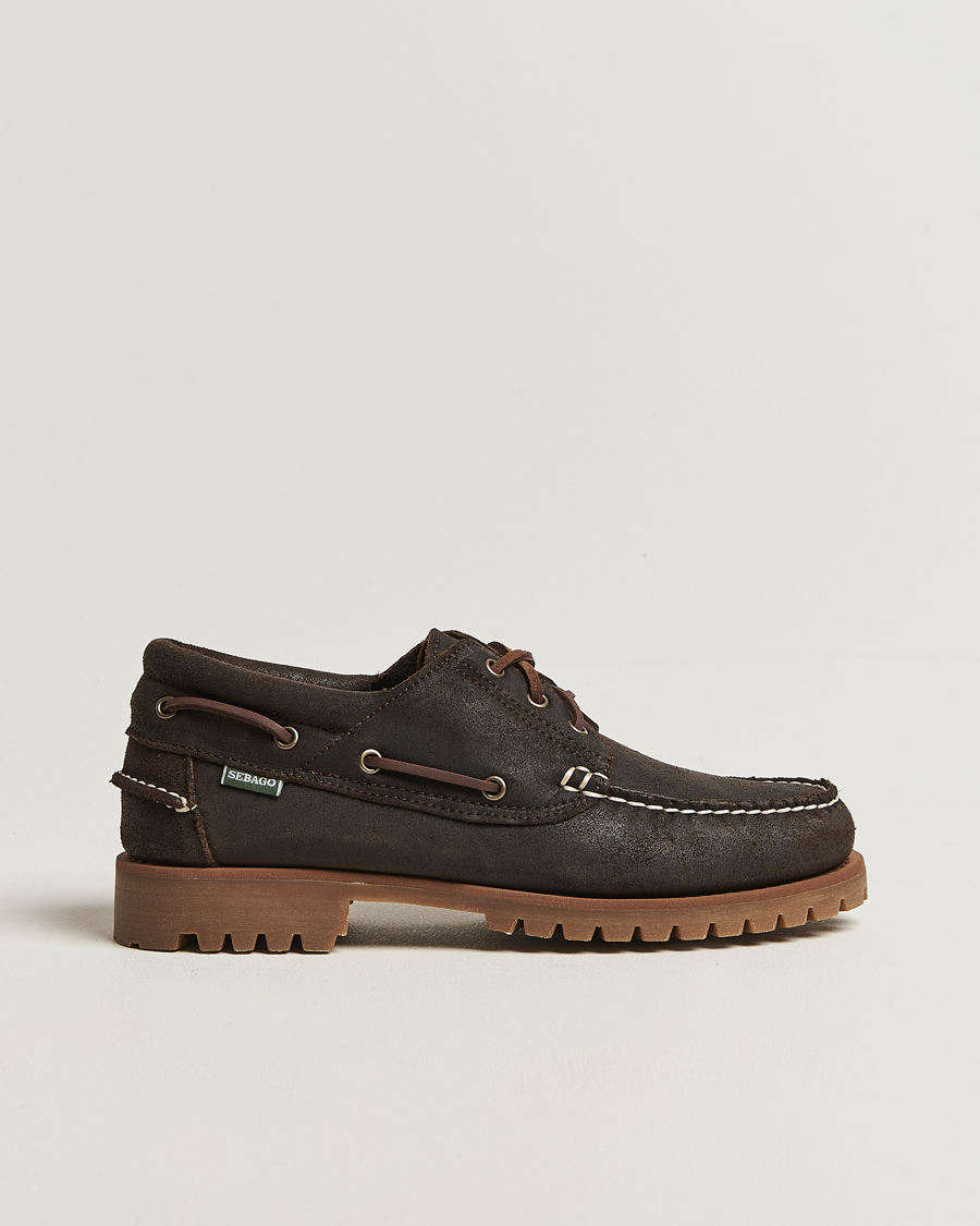 Homme | Loafers | Sebago | Acadia Waxed Suede Loafer Dark Brown