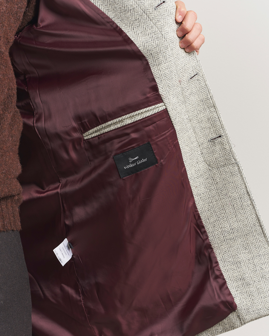 Heren | Jassen | Walker Slater | Watson Harris Tweed Herringbone Coat Light Grey