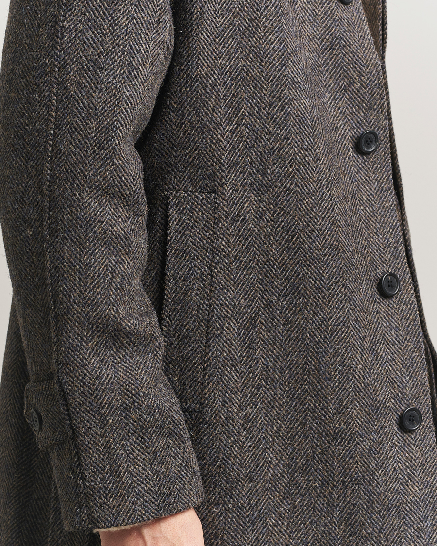 Heren | Jassen | Walker Slater | Watson Harris Tweed Herringbone Coat Dark Brown