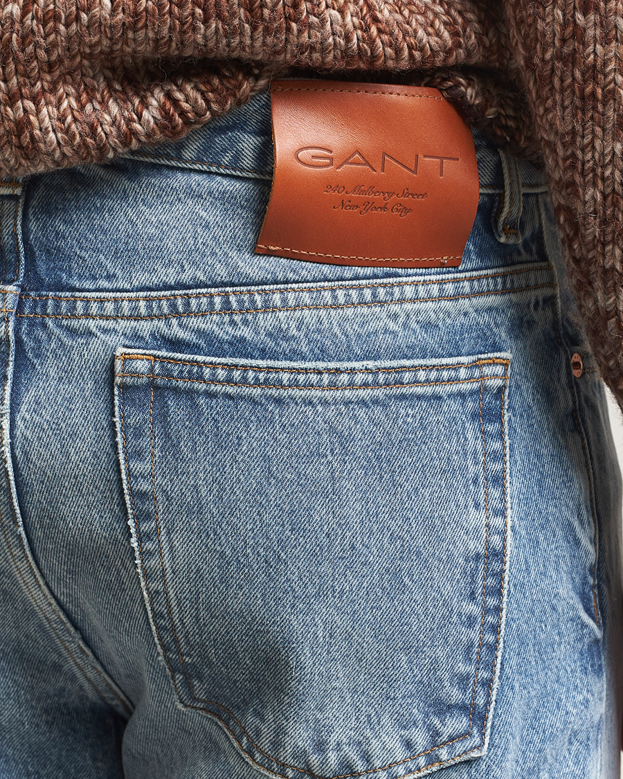 Homme | Jeans | GANT 240 Mulberry Street | Vintage Bootcut Jeans Semi Light Blue