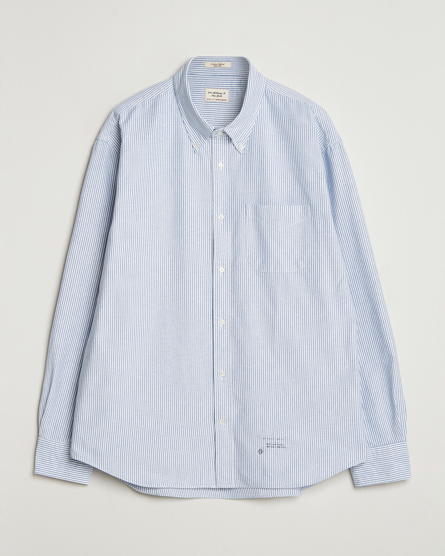 Heren | Overhemden | GANT 240 Mulberry Street | Relaxed Fit US Striped Oxford Shirt Blue Water