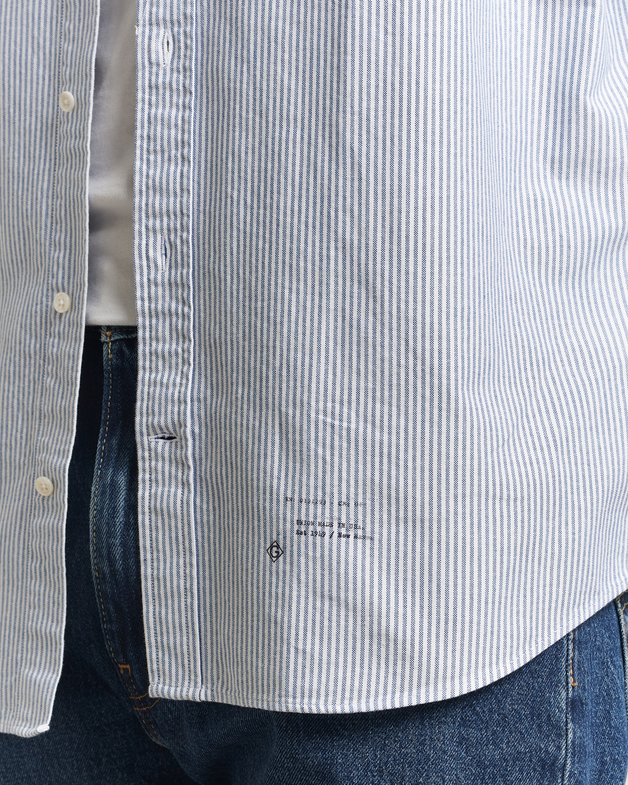 Heren | Overhemden | GANT 240 Mulberry Street | Relaxed Fit US Striped Oxford Shirt Blue Water