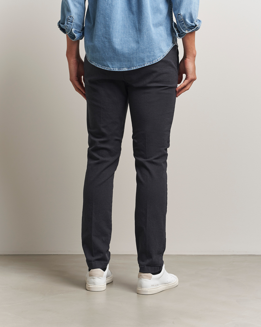 Heren | Broeken | GANT | Slim Fit Cotton Herringbone Trousers Antracite