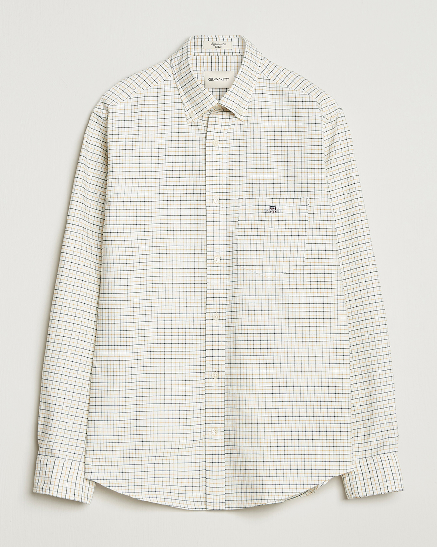 Heren | Overhemden | GANT | Regular Fit Classic Checked Oxford Shirt Forest Green