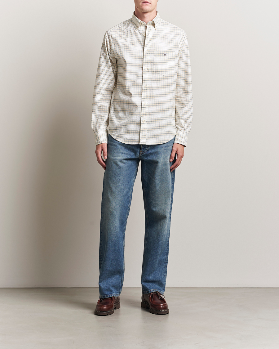 Heren | Overhemden | GANT | Regular Fit Classic Checked Oxford Shirt Forest Green