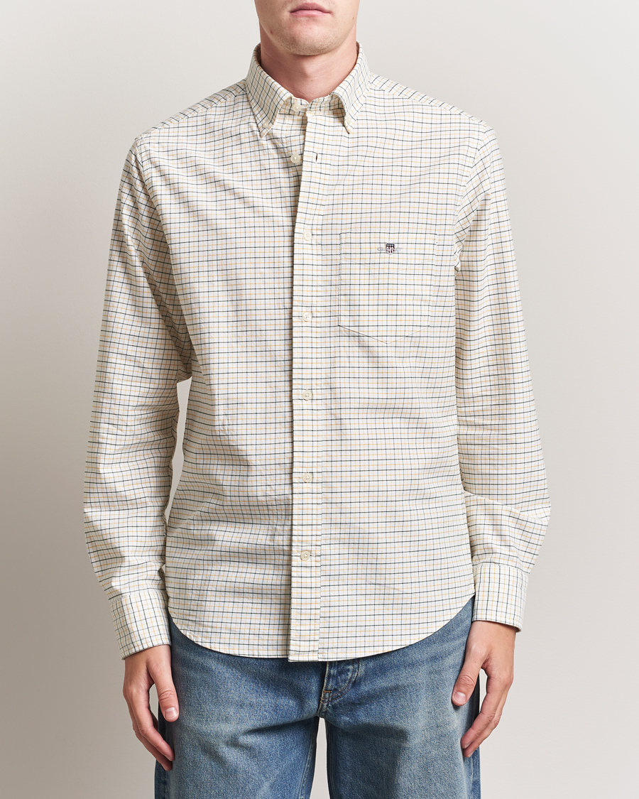 Heren | Overhemden | GANT | Regular Fit Classic Checked Oxford Shirt Forest Green
