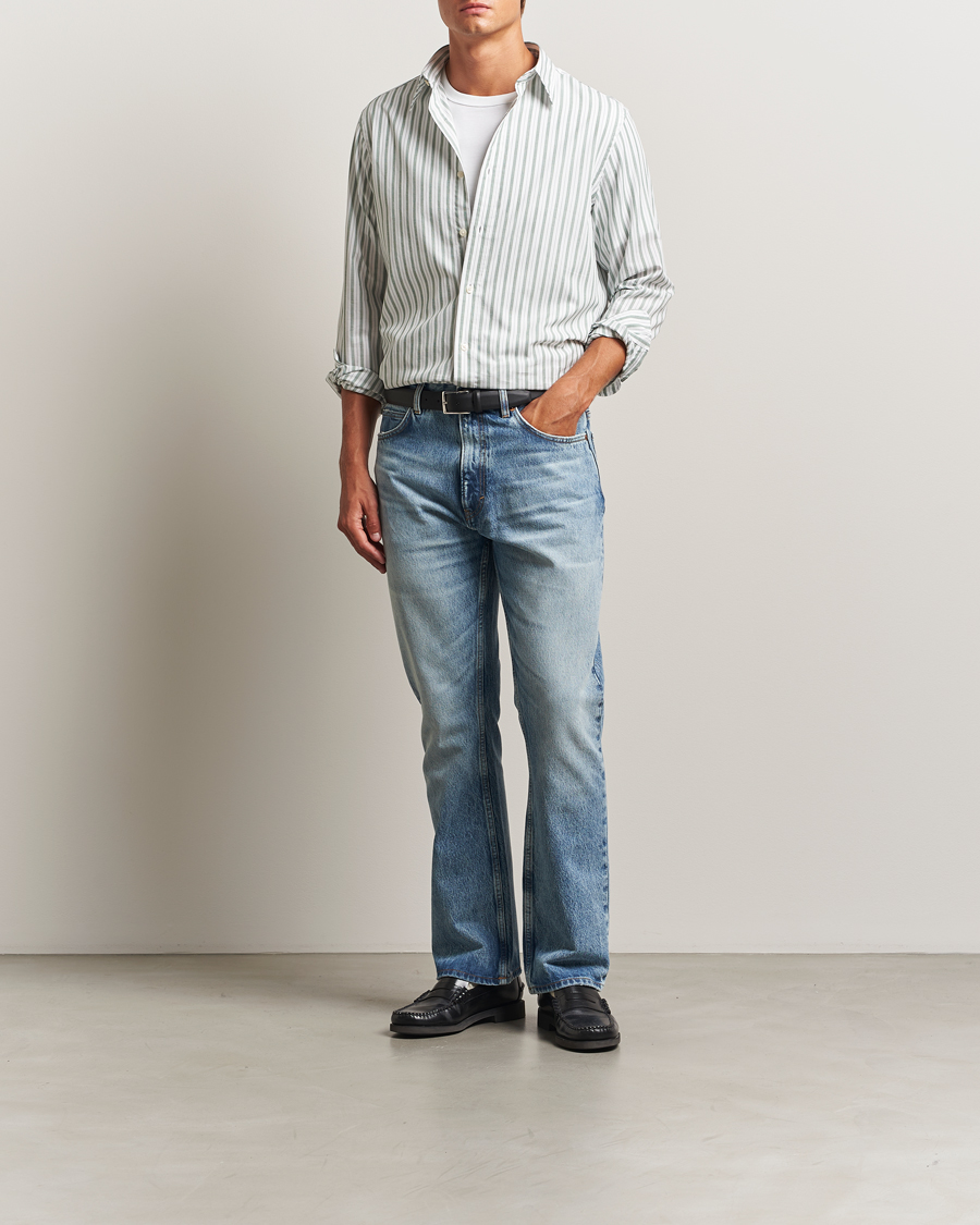 Heren | Overhemden | GANT | Regular Fit Poplin Striped Shirt Forest Green