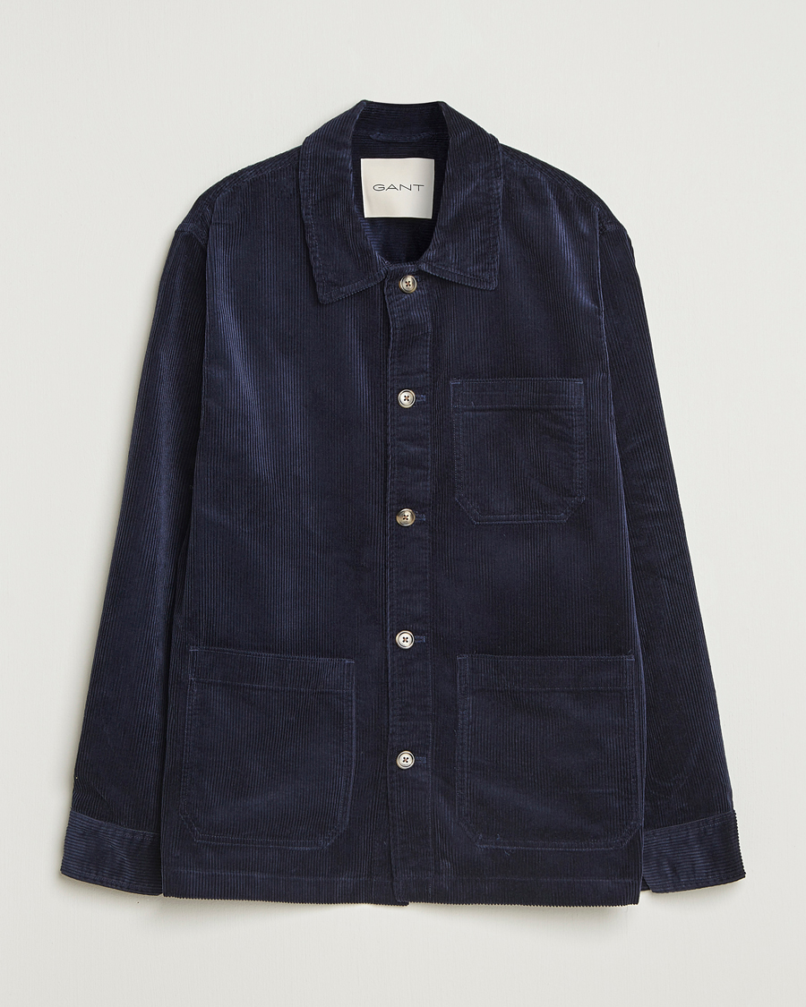 Homme | Chemises | GANT | Regular Fit Corduroy Overshirt Evening Blue