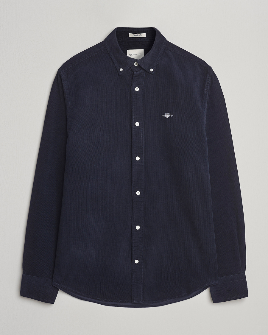 Homme | Chemises | Gant | Regular Fit Corduroy Shirt Evening Blue