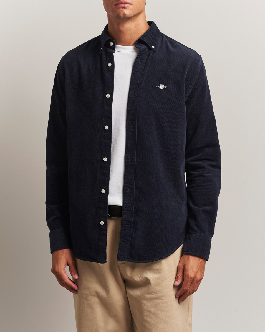 Homme | Chemises | Gant | Regular Fit Corduroy Shirt Evening Blue
