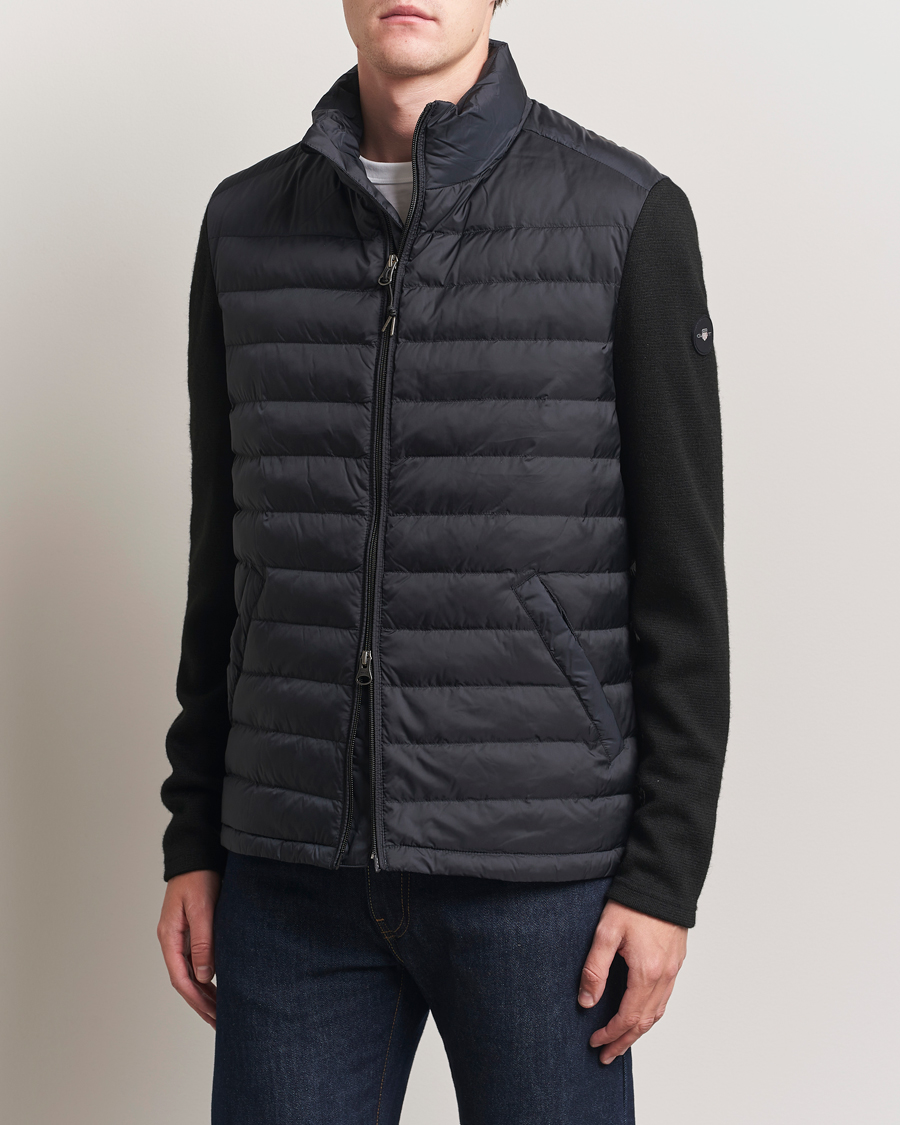 Heren | Jassen | GANT | Mixed Media Hybrid Jacket Black