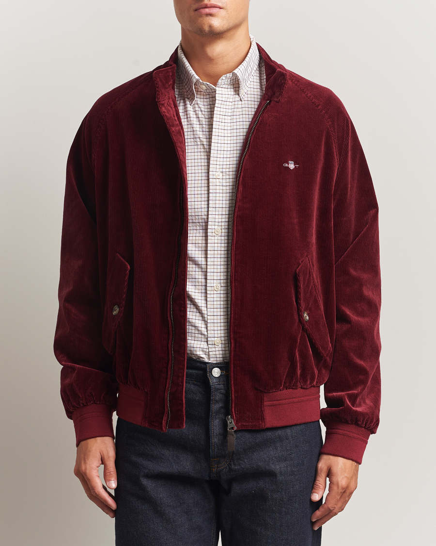 Homme | Manteaux Et Vestes | Gant | Corduroy Harrington Jacket Plumped Red