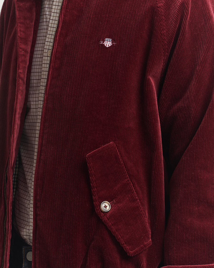 Heren | Jassen | GANT | Corduroy Harrington Jacket Plumped Red