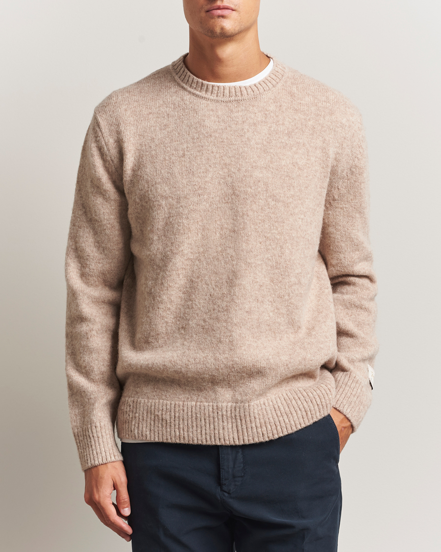 Homme | Pulls Et Tricots | Gant | Scottish Wool Knitted Crew Neck Sweater Khaki Melange