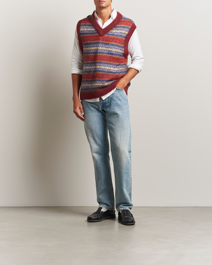 Homme | Pulls Et Tricots | Gant | Brushed Fair Isle Vest Plumped Red